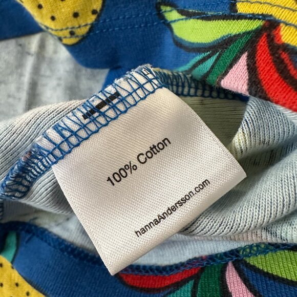 Hanna Andersson Dress size 8 Pineapple Tank Summer Blue Yellow Cotton - Picture 4 of 4